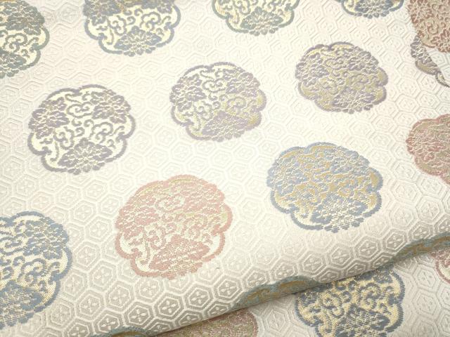 平和屋着物●九寸名古屋帯 唐織 花唐草文 金糸 正絹 逸品 CABH4857hy