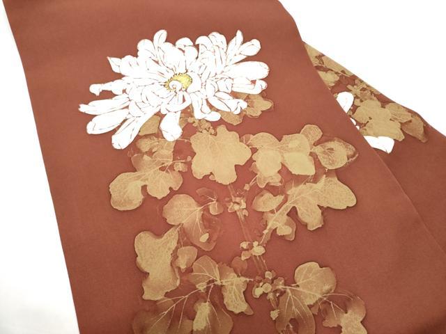 平和屋着物●塩瀬 九寸名古屋帯 作家物 ろうけつ染 乱菊 正絹 逸品 CABH4858hy