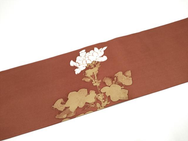 平和屋着物●塩瀬 九寸名古屋帯 作家物 ろうけつ染 乱菊 正絹 逸品 CABH4858hy