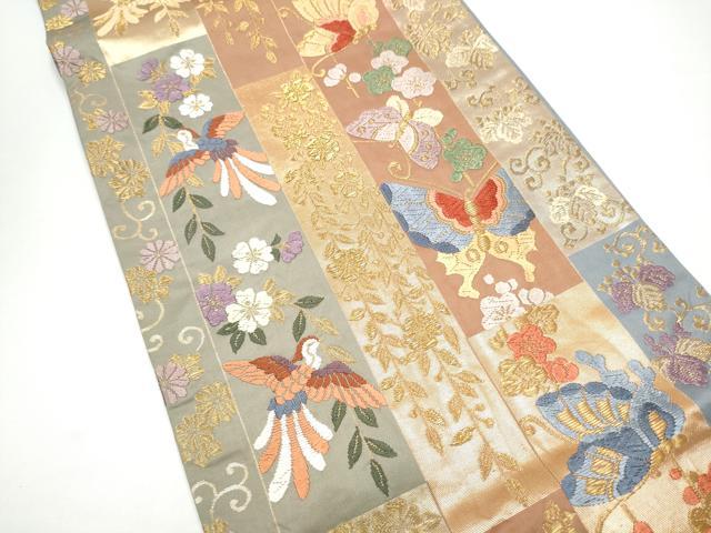 平和屋着物●六通柄袋帯 唐織 饗宴短冊文 金糸 正絹 逸品 CABH4879hy