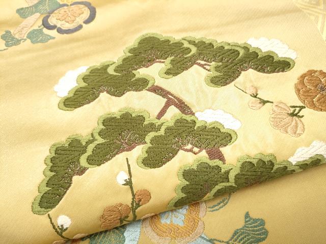 平和屋着物●六通柄袋帯 唐織 吉祥花文 金糸 正絹 逸品 CABH4882hy