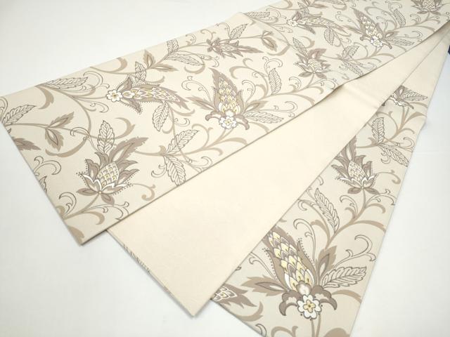 平和屋着物●西陣 六通柄袋帯 更紗花文 金糸 正絹 逸品 CABH4885hy