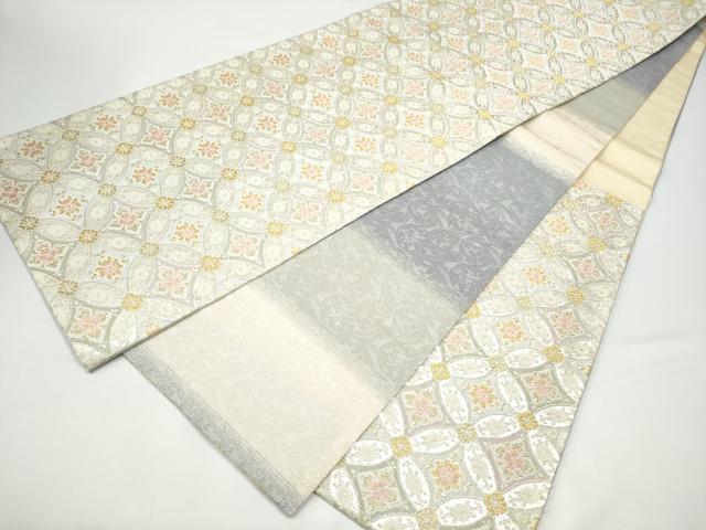 平和屋着物●西陣 大光織物 六通柄袋帯 七宝花文 金糸 金糸 正絹 逸品 CABH4888hy