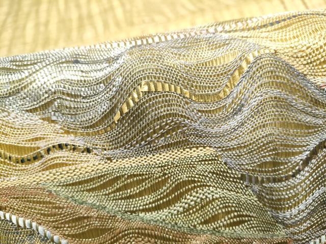 平和屋着物▽太鼓柄袋帯 スリーシーズン 春夏秋 櫛織 霞文 金銀糸 正絹 逸品 CABH4903hy