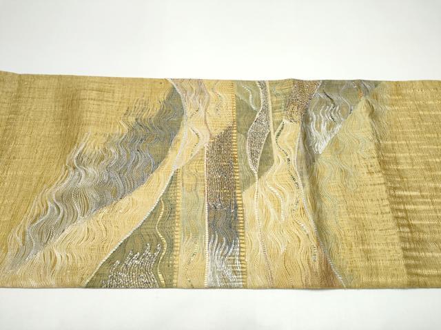 平和屋着物▽太鼓柄袋帯 スリーシーズン 春夏秋 櫛織 霞文 金銀糸 正絹 逸品 CABH4903hy