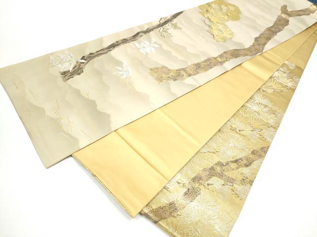 平和屋着物●六通柄袋帯 松寿菫風 金銀糸 正絹 逸品 CABH4905hy
