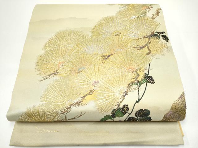 平和屋着物●六通柄袋帯 松寿菫風 金銀糸 正絹 逸品 CABH4905hy