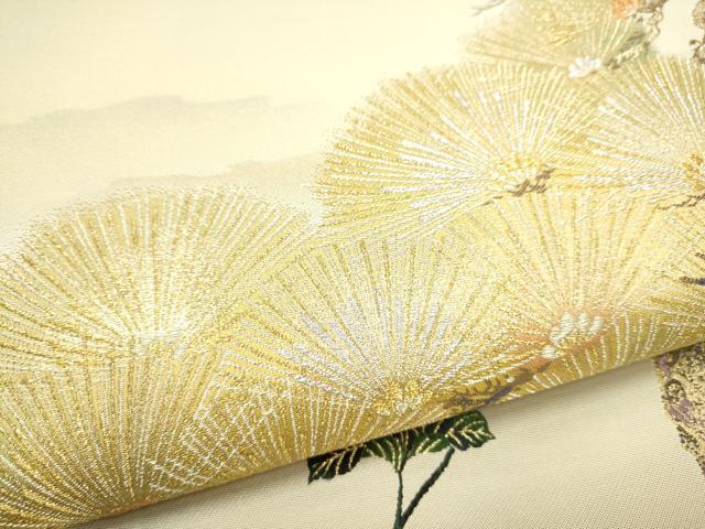 平和屋着物●六通柄袋帯 松寿菫風 金銀糸 正絹 逸品 CABH4905hy
