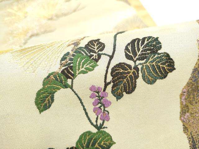 平和屋着物●六通柄袋帯 松寿菫風 金銀糸 正絹 逸品 CABH4905hy