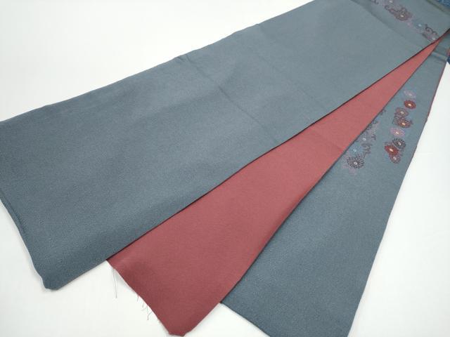 平和屋着物●中国三大刺繍 総相良刺繍 太鼓柄袋帯 伊と幸 菊唐草文 鬼しぼ縮緬 正絹 逸品 未使用 CABH4906hy