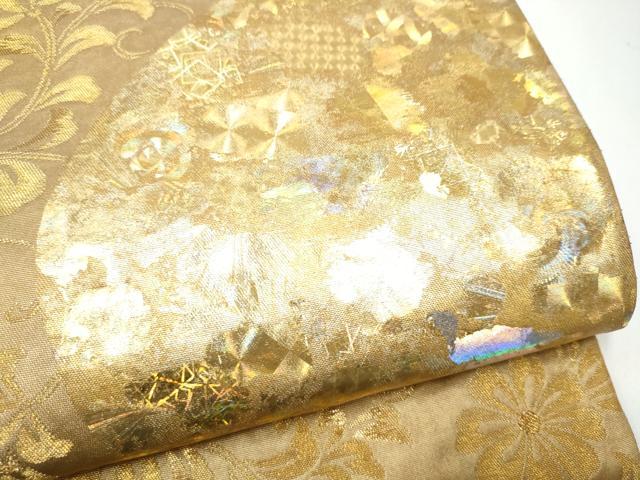 平和屋着物●金彩友禅作家 金彩の魔術師 堀省平 金煌織 六通柄袋帯 更紗花唐草文 金銀彩 正絹 逸品 CABH4909hy