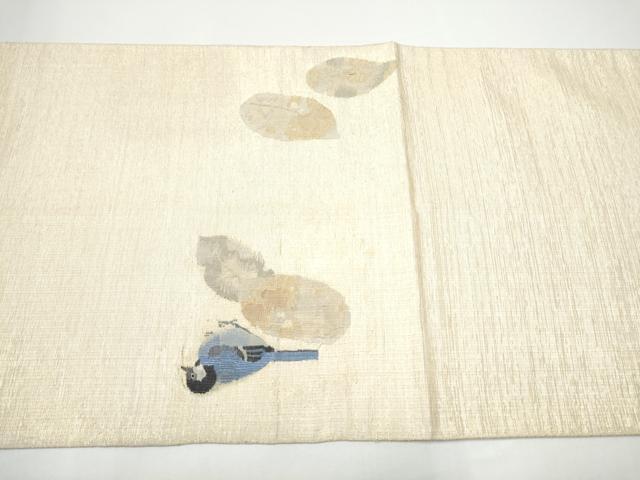 平和屋着物●太鼓柄袋帯 作家物 すくい織 深秋 金糸 正絹 逸品 CABH4913hy