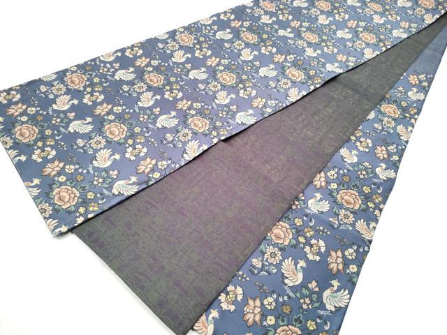平和屋着物●西陣 とみや織物謹製 とみや帯 両面 六通柄袋帯 紹巴 向かい鳥花文 健勝苑扱い 証紙付き 正絹 逸品 CABH4929hy
