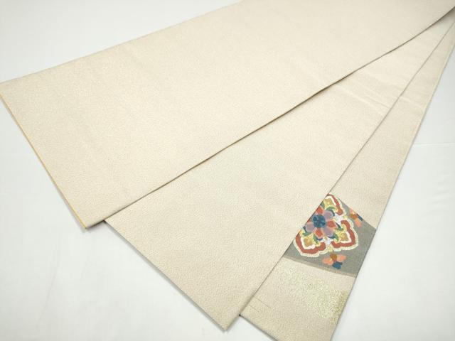 平和屋着物●爪掻き本綴れ 太鼓柄袋帯 裂取唐草文 金銀糸 正絹 逸品 CABH4935hy