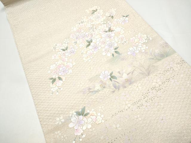 平和屋着物●太鼓柄袋帯 舞桜文 金銀彩 正絹 逸品 CABH4943hy