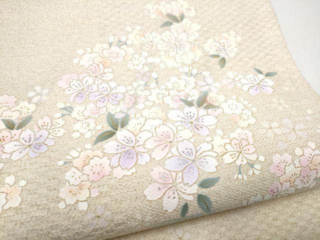 平和屋着物●太鼓柄袋帯 舞桜文 金銀彩 正絹 逸品 CABH4943hy