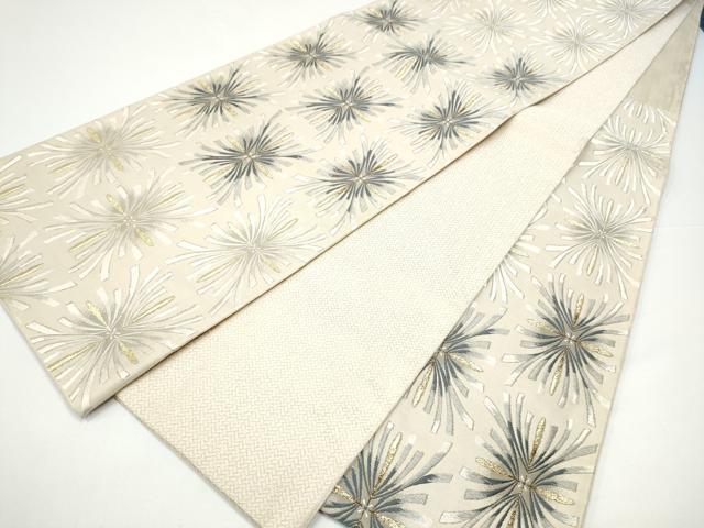 平和屋着物●六通柄袋帯 唐織 舞花文 金糸 正絹 逸品 CABH4944hy