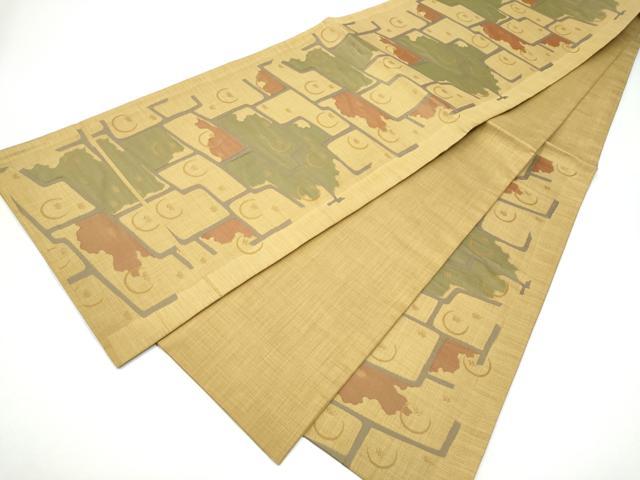 平和屋着物●名門木屋太 今河織物 六通柄袋帯 幾何学文様 正絹 逸品 CABH4952hy