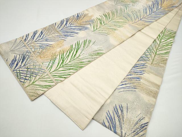 平和屋着物●西陣 環美術織物 六通柄 本袋帯 松葉文 金銀糸 正絹 逸品 CABH4958hy