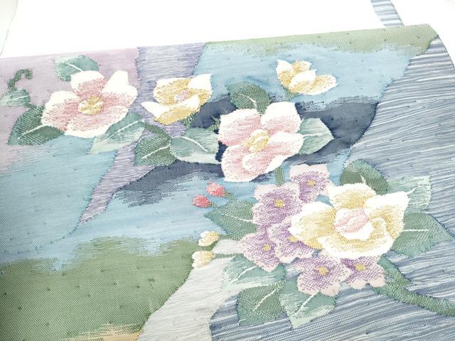 平和屋着物●太鼓柄袋帯 すくい織 枝花文 金銀糸 正絹 逸品 CABH4959hy