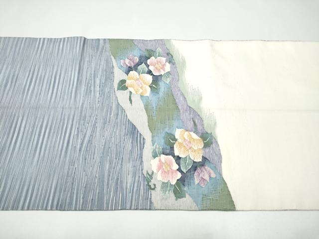 平和屋着物●太鼓柄袋帯 すくい織 枝花文 金銀糸 正絹 逸品 CABH4959hy