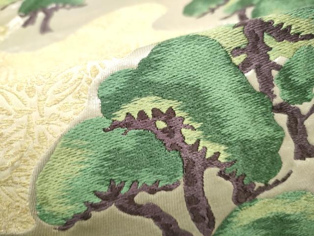 平和屋着物●本加賀友禅作家 木村雨山 六通柄袋帯 兼六瑞松 金糸 正絹 逸品 CABH4965hy