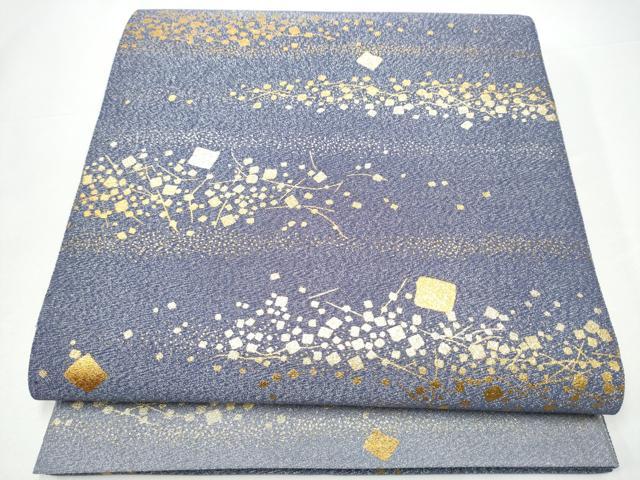 平和屋着物●金彩友禅 卓越技能者・名工・和田光正 太鼓柄袋帯 綴れ 箔散らし 金糸 正絹 逸品 CABH4968hy
