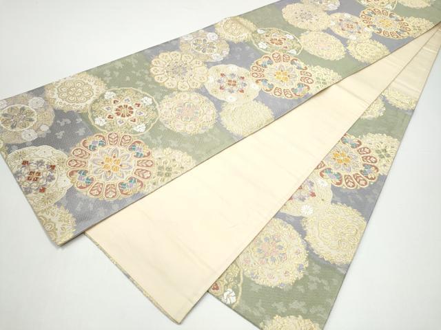 平和屋着物●六通柄袋帯 唐織 正倉院花文 金糸 正絹 逸品 CABH4988hy