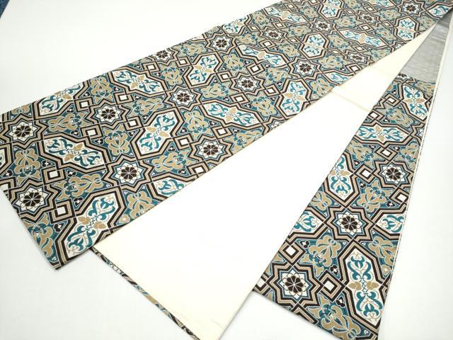 平和屋着物●六通柄袋帯 アラベスク 正絹 逸品 CABH4989hy