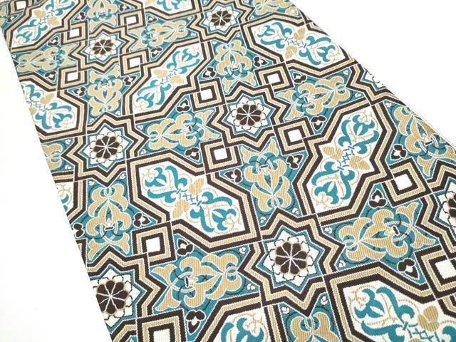 平和屋着物●六通柄袋帯 アラベスク 正絹 逸品 CABH4989hy