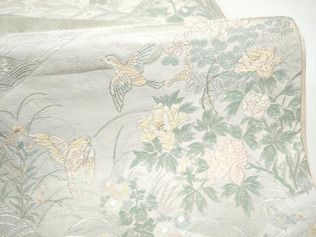 平和屋着物●六通柄袋帯 花鳥文 金銀糸 正絹 逸品 CABH4995hy