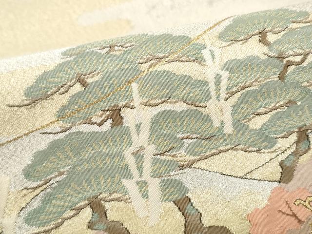 平和屋着物●爪掻き本綴れ 六通柄袋帯 人物風景文 金銀糸 正絹 逸品 CABH4996hy