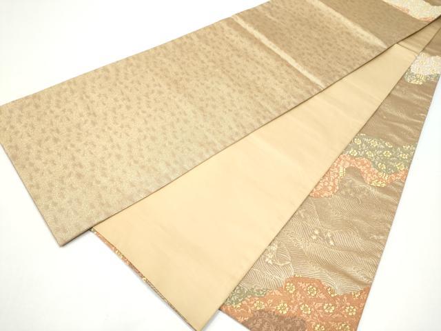 平和屋着物●六通柄袋帯 唐織 流水花文 金糸 正絹 逸品 CABH5001hy