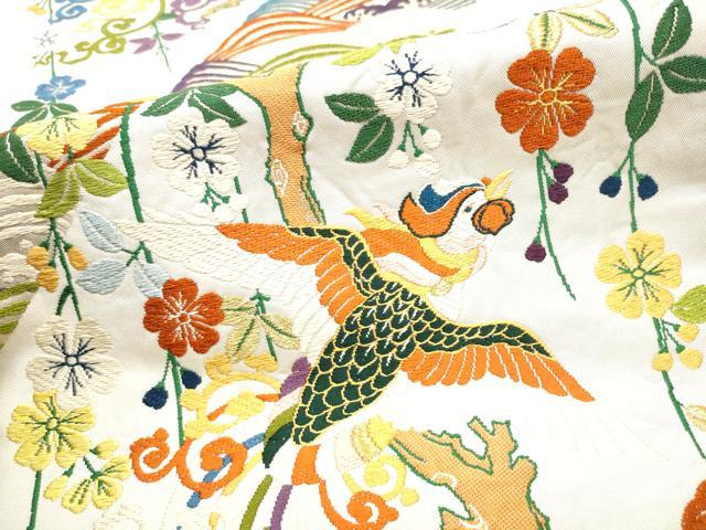 平和屋着物●六通柄 本袋帯 唐織 鳳凰花文 金糸 正絹 逸品 CABH5002hy