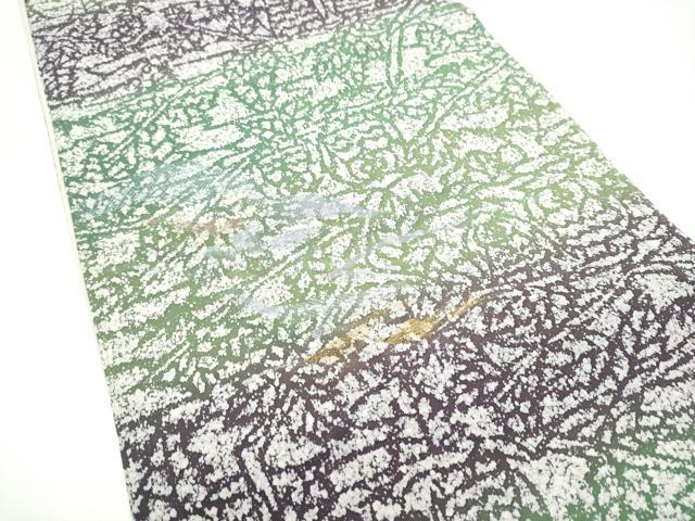 平和屋着物●全通柄袋帯 霞文 金銀糸 正絹 逸品 CABH5040hy