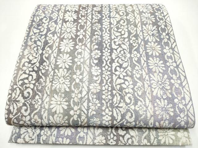 平和屋着物●全通柄袋帯 花間道 金通し地 正絹 逸品 CABH5049hy