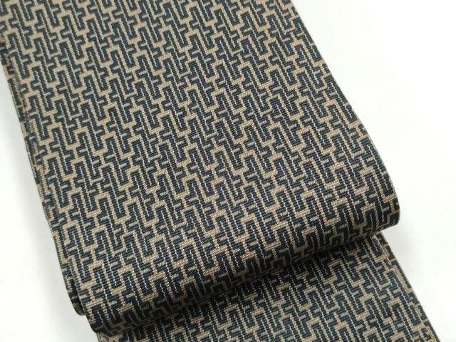 平和屋着物●男性 角帯 幾何学文様 正絹 逸品 CABH5068hy