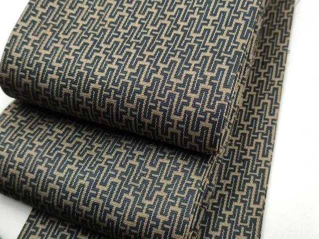 平和屋着物●男性 角帯 幾何学文様 正絹 逸品 CABH5068hy