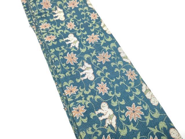 平和屋着物●男性 角帯 人物花唐草文 逸品 CABH5074hy