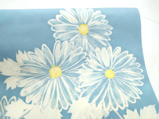 平和屋着物●塩瀬 つけ帯 ろうけつ染 菊 正絹 逸品 CABH5078hy