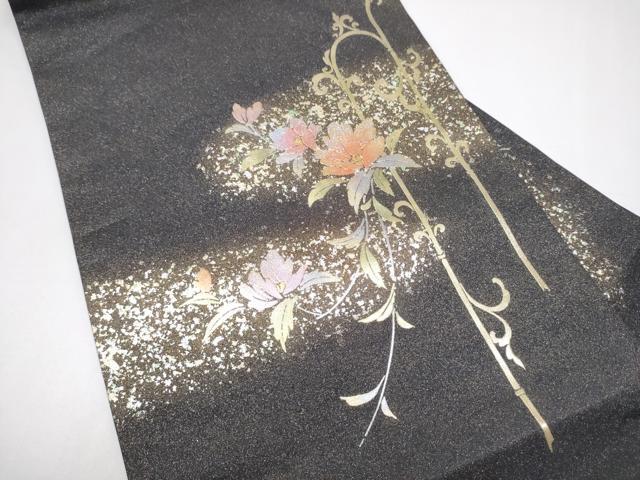 平和屋着物●九寸名古屋帯 花唐草文 金銀彩 正絹 逸品 CABH5103hy