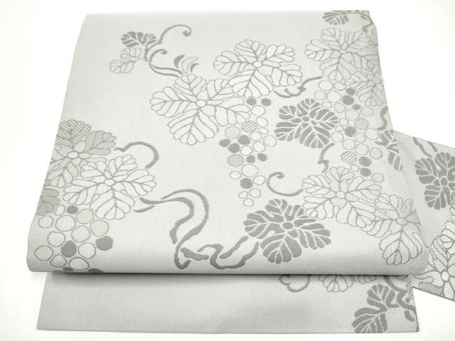平和屋着物●九寸名古屋帯 絹かけ綴れ 葡萄蔦の葉花文 正絹 逸品 CABH5105hy