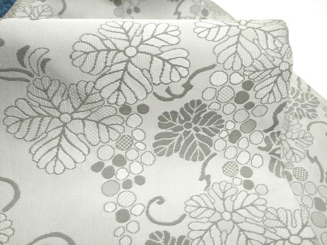 平和屋着物●九寸名古屋帯 絹かけ綴れ 葡萄蔦の葉花文 正絹 逸品 CABH5105hy