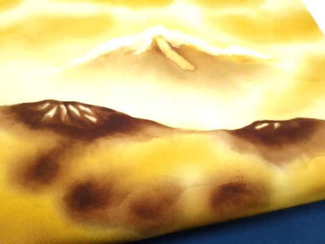 平和屋着物●塩瀬 九寸名古屋帯 ろうけつ染 遠山文 正絹 逸品 CABH5120hy