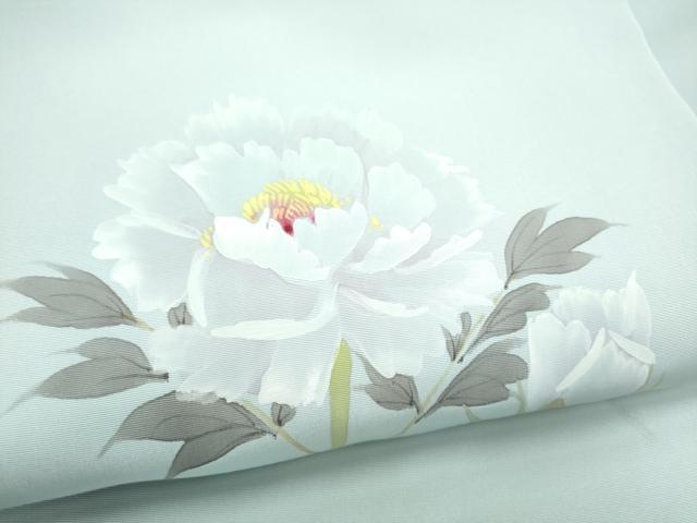 平和屋着物●染色作家 桐山紫香 九寸名古屋帯 手描き 牡丹 正絹 逸品 CABH5133hy
