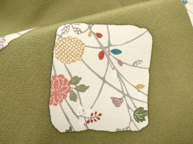 平和屋着物●九寸名古屋帯 色紙草花文 金彩 正絹 逸品 CABH5135hy