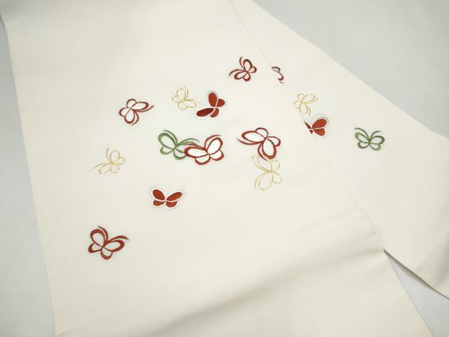 平和屋着物●九寸名古屋帯 総刺繍 駒刺繍 舞蝶文 CABH5138hy