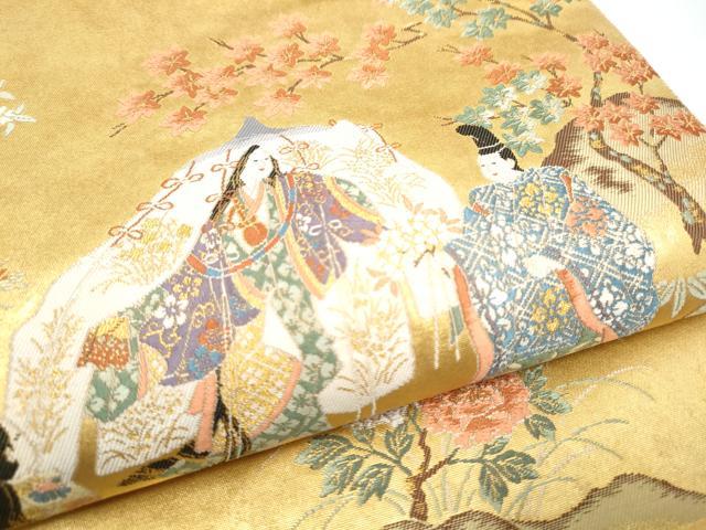 平和屋本店●西陣 長嶋成織物 ながしま帯 六通柄袋帯 王朝の雅 本金箔 瀞金錦 正絹 逸品 CABH5141hy