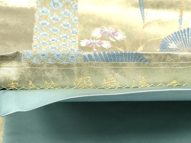 平和屋本店●西陣 長嶋成織物 ながしま帯 六通柄袋帯 鴛鴦宝尽くし花文 本金箔 瀞金錦 正絹 逸品 CABH5148hy