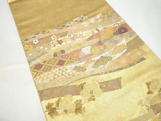 平和屋本店●西陣 長嶋成織物 ながしま帯 六通柄袋帯 唐織 名裳譜 本金箔 瀞金錦 正絹 逸品 CABH5149hy